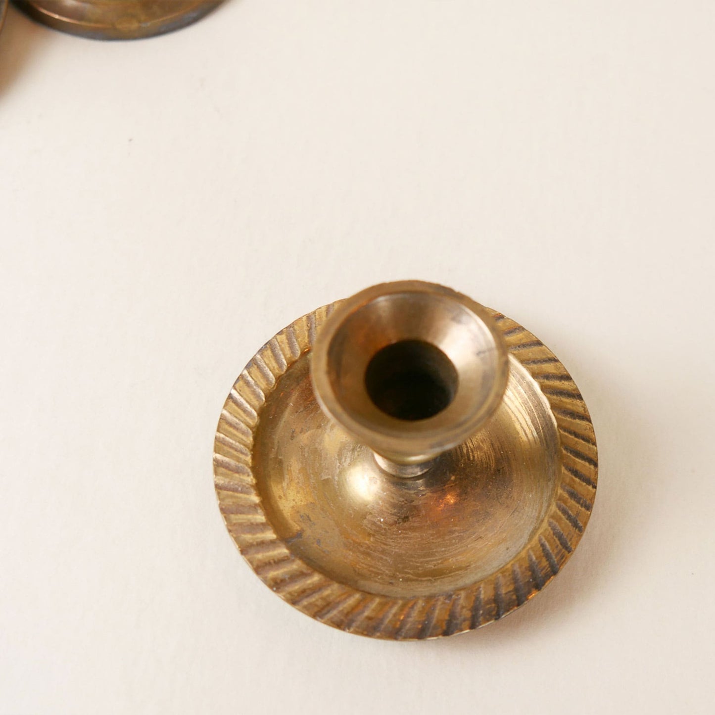 Mini Solid Brass Tapered Candlestick Holders, Vintage Brass Candle Holders, Thrifted Brass Decor, Vintage Brass Decor