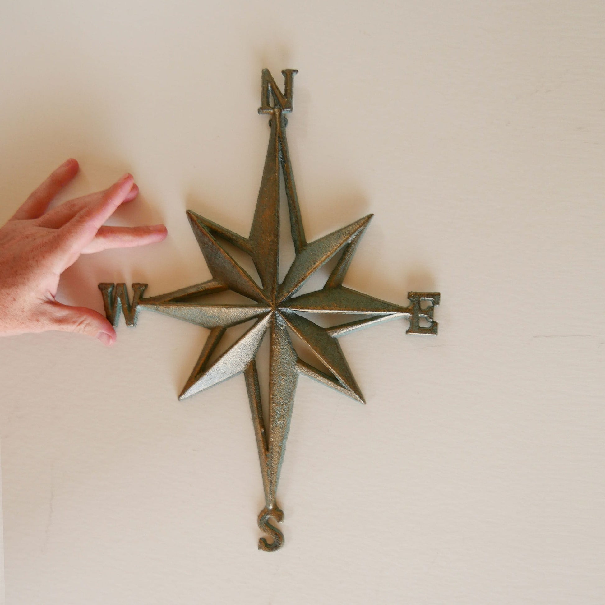 Nautical Star Compass Wall Decor, Nautical Compass Decor, Gold and Teal Compass Decor, Gold and Teal Nautical Compass Wall Decor, Nautical Wall Decor, Coastal Wall Decor