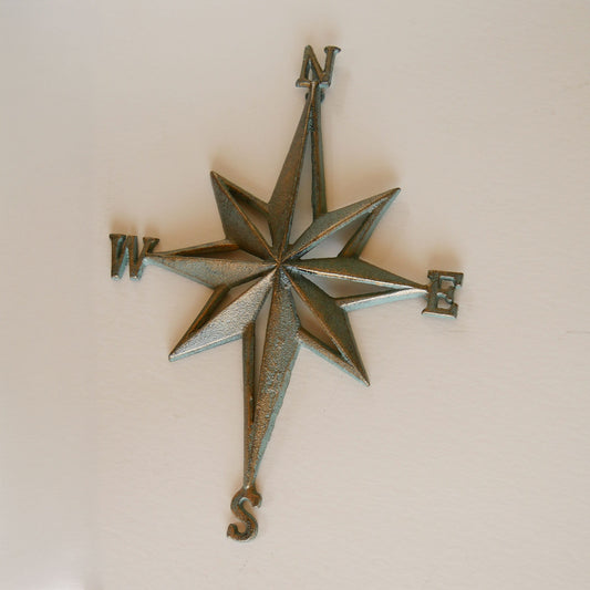 Nautical Star Compass Wall Decor, Nautical Compass Decor, Gold and Teal Compass Decor, Gold and Teal Nautical Compass Wall Decor, Nautical Wall Decor, Coastal Wall Decor