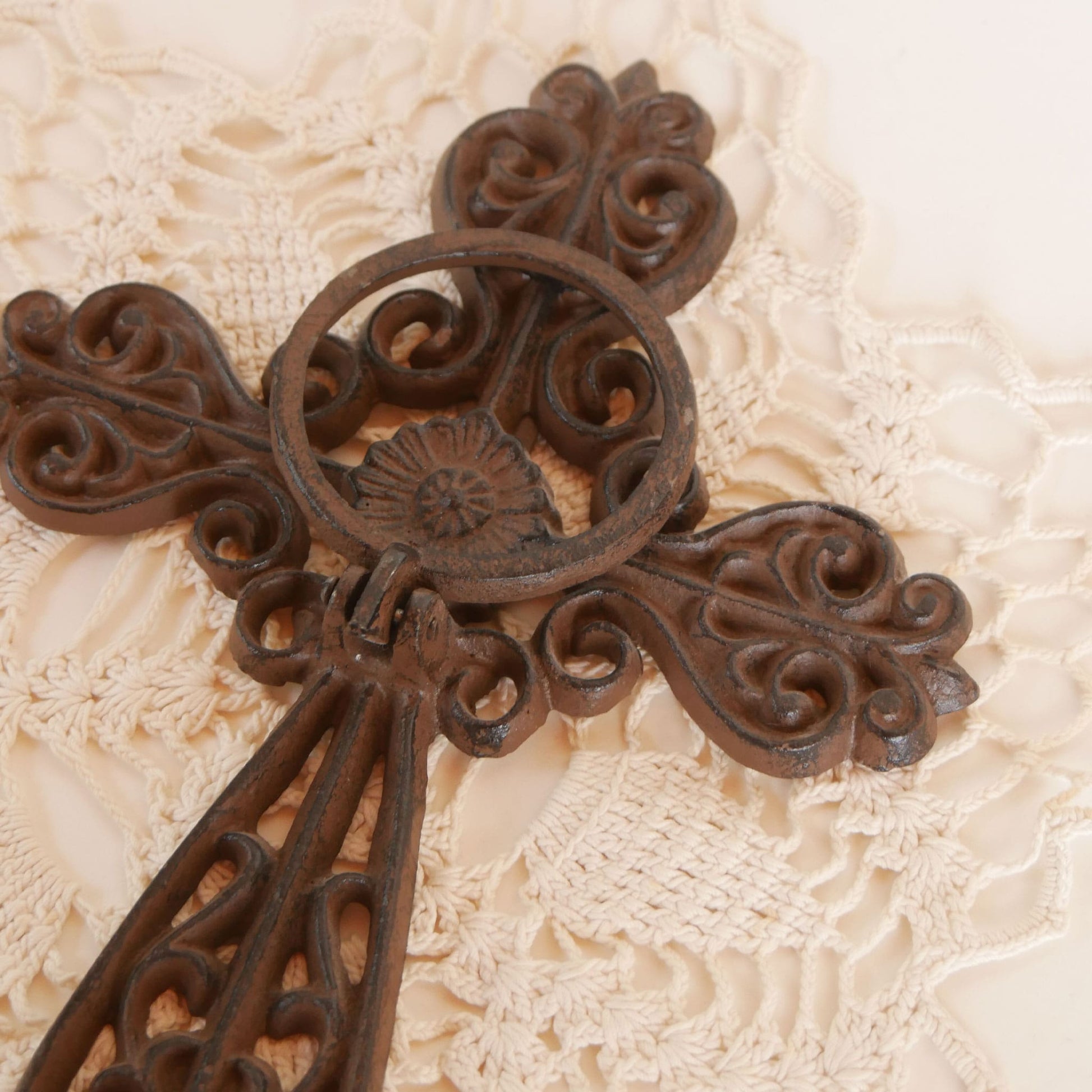 Ornate Cast Iron Cross Wall Sconce, Vintage Cast iron Cross Wall Sconce, Vintage Cross Wall Decor