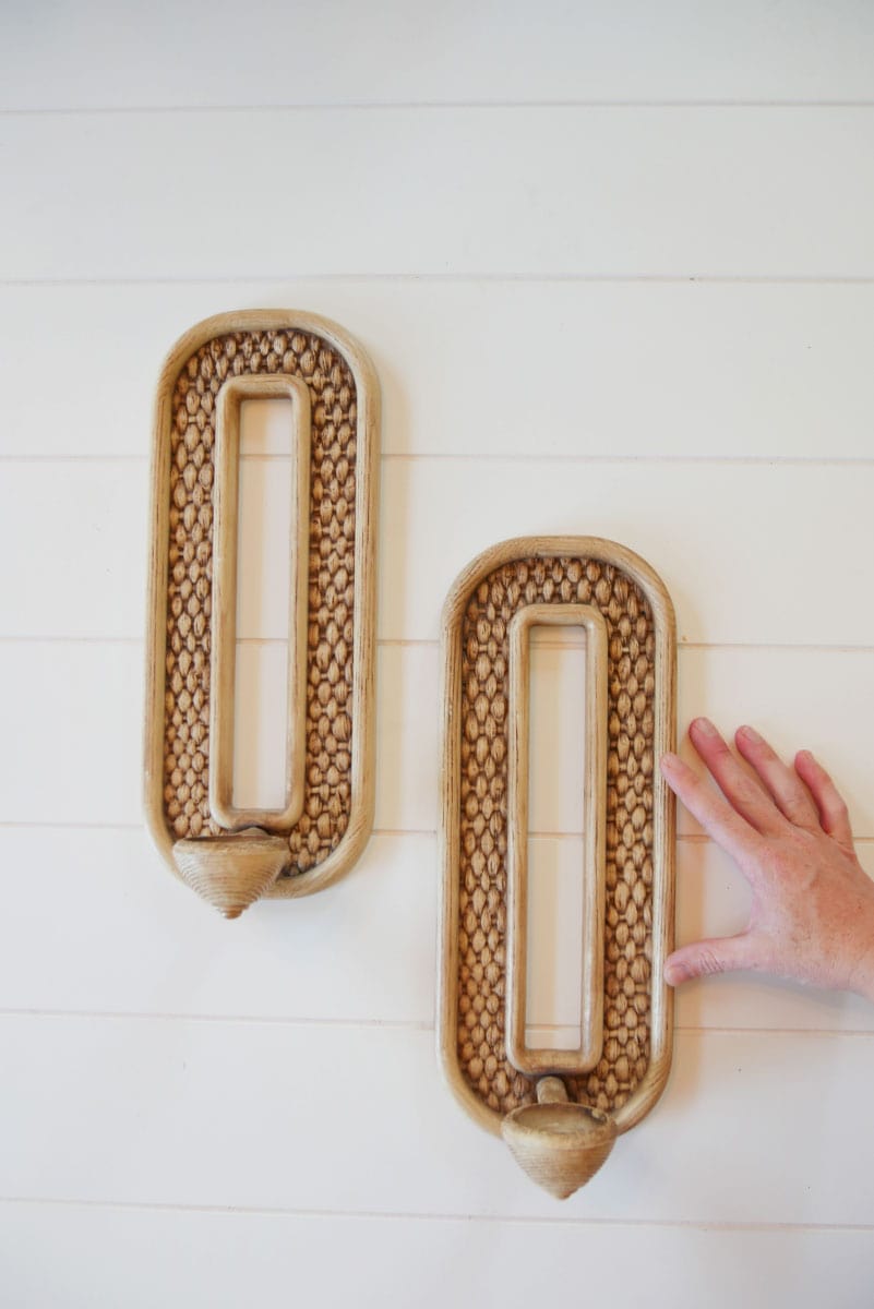 Pair of Vintage Homco Faux Wicker Sconces