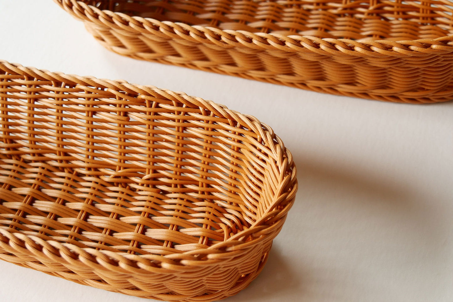 Pair Rattan Wicker Oval Baskets Wall Decor, Vintage Basket Wall, Vintage Basket Gallery Wall, Vintage Oval Rattan Baskets, Vintage Rattan Basket Wall, Vintage Basket Decor, Vintage Home Decor