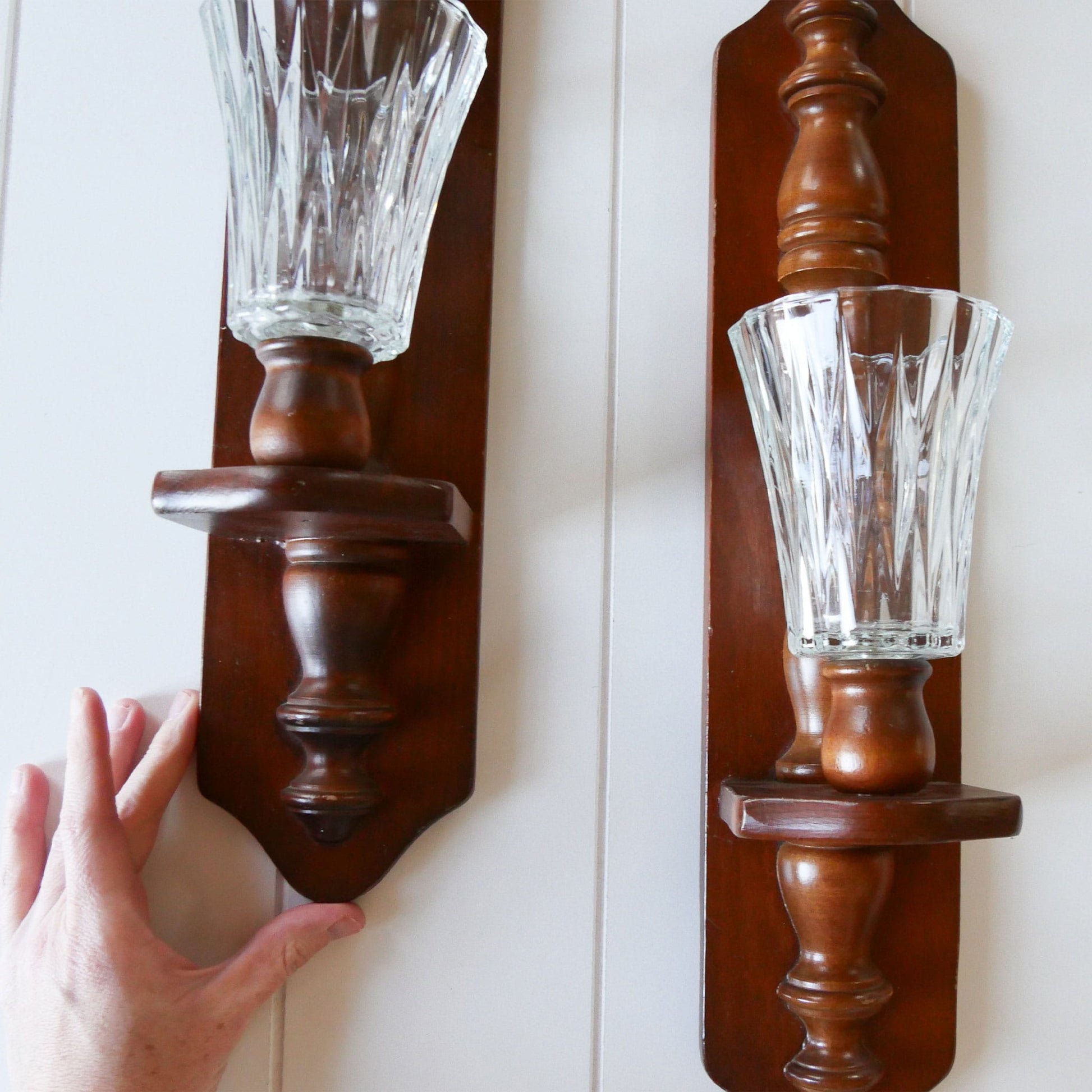 Vintage Wood Candleholder Wall Sconce, Vintage Wall Sconces, Vintage Wood Wall Sconces, Vintage Votice Candle Sconces, Vintage WAll Decor