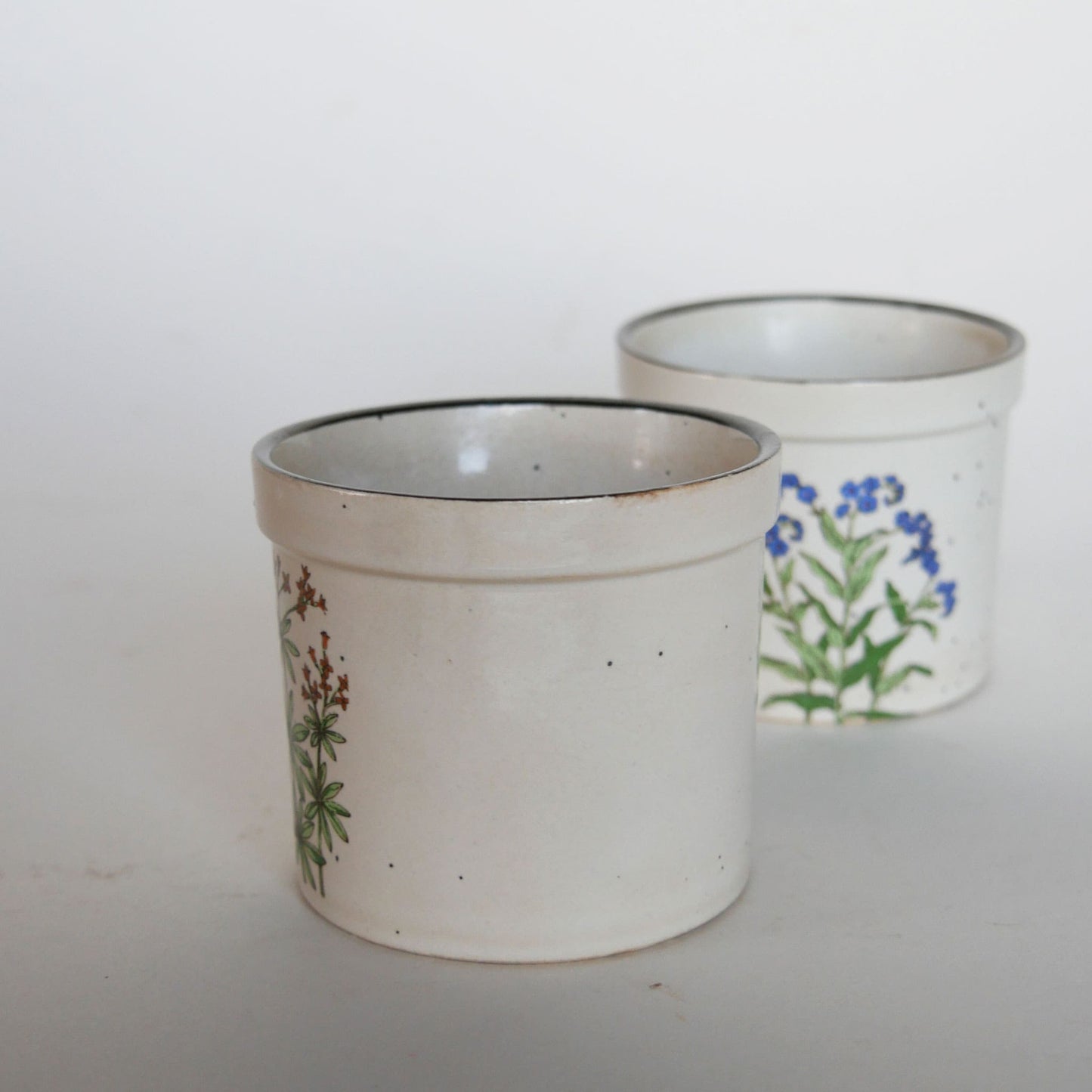 Vintage Takahashi Speckled Stoneware Mini Flower Pots