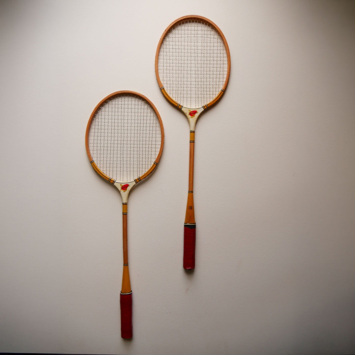 Pair of Vintage Wooden Badminton Rackets, Vintage Rackets, Vintage Wall Decor, Vintage Game Room Decor, Vintage Game Room Wall Decor, Vintage Tennis Rackets