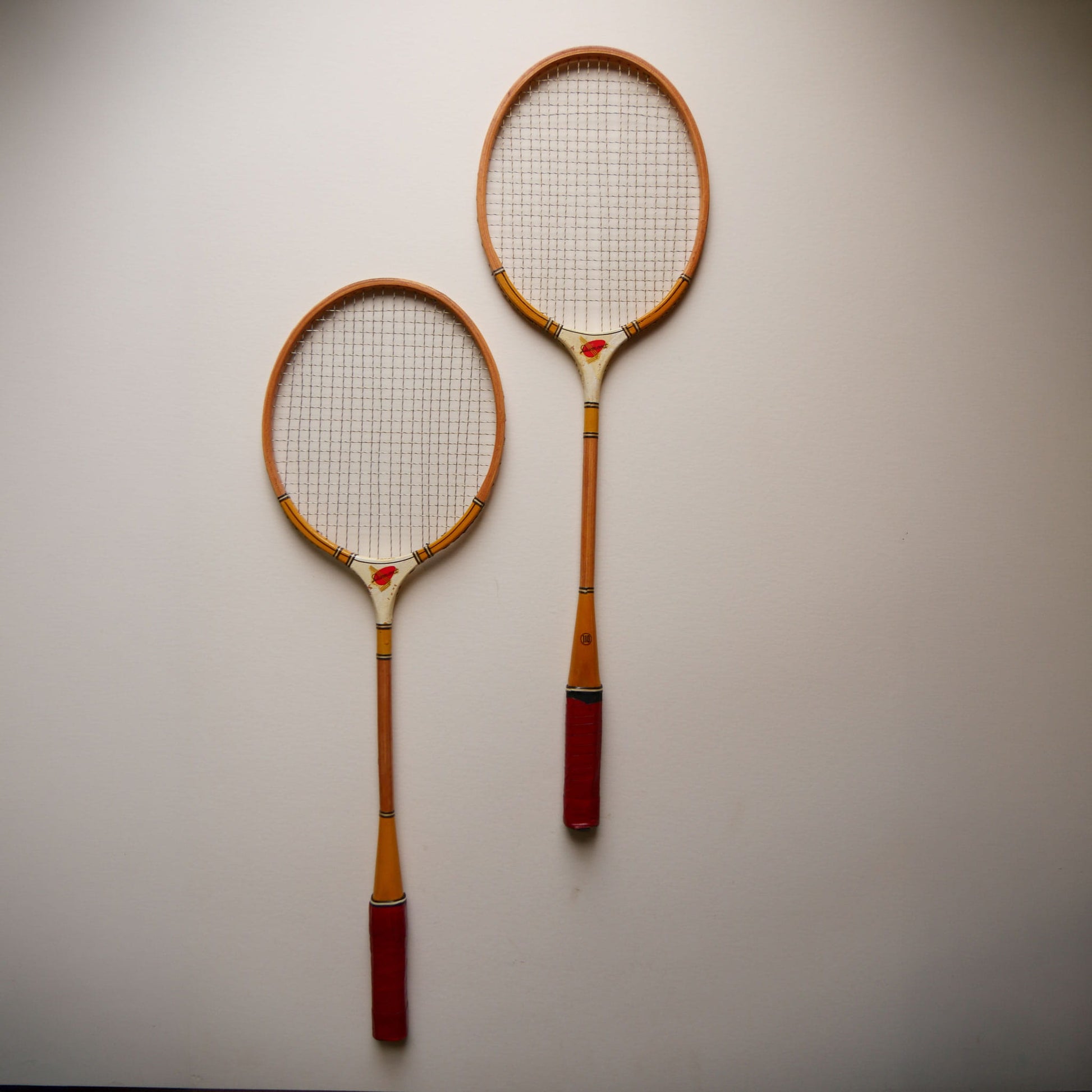Pair of Vintage Wooden Badminton Rackets, Vintage Rackets, Vintage Wall Decor, Vintage Game Room Decor, Vintage Game Room Wall Decor, Vintage Tennis Rackets