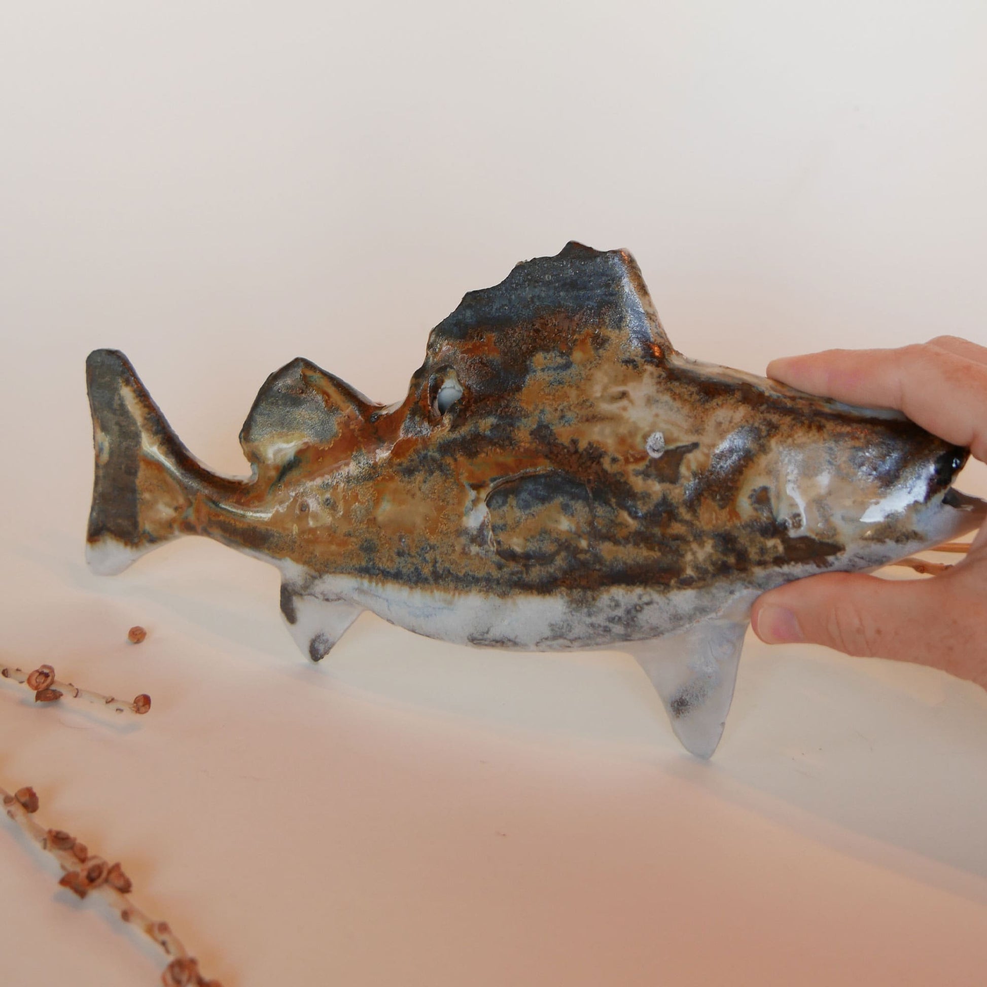 Walleye Pottery Fish Wall Decor, 11.5in Pottery Walleye Fish Nautical Decor Nautical Pottery Coastal Pottery Nautical Fish Decor Ceramic Fish Decor