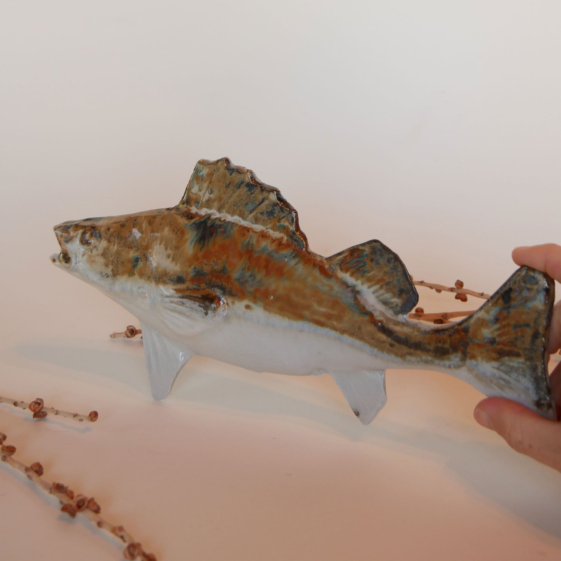 Walleye Pottery Fish Wall Decor, 11.5in Pottery Walleye Fish Nautical Decor Nautical Pottery Coastal Pottery Nautical Fish Decor Ceramic Fish Decor