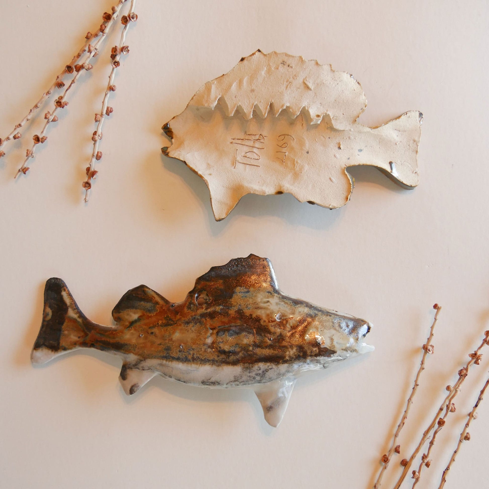 Bluegill Walleye Pottery Fish Wall Decor, 9in Pottery Walleye Fish Nautical Decor Nautical Pottery Coastal Pottery Nautical Fish Decor Ceramic Fish Decor