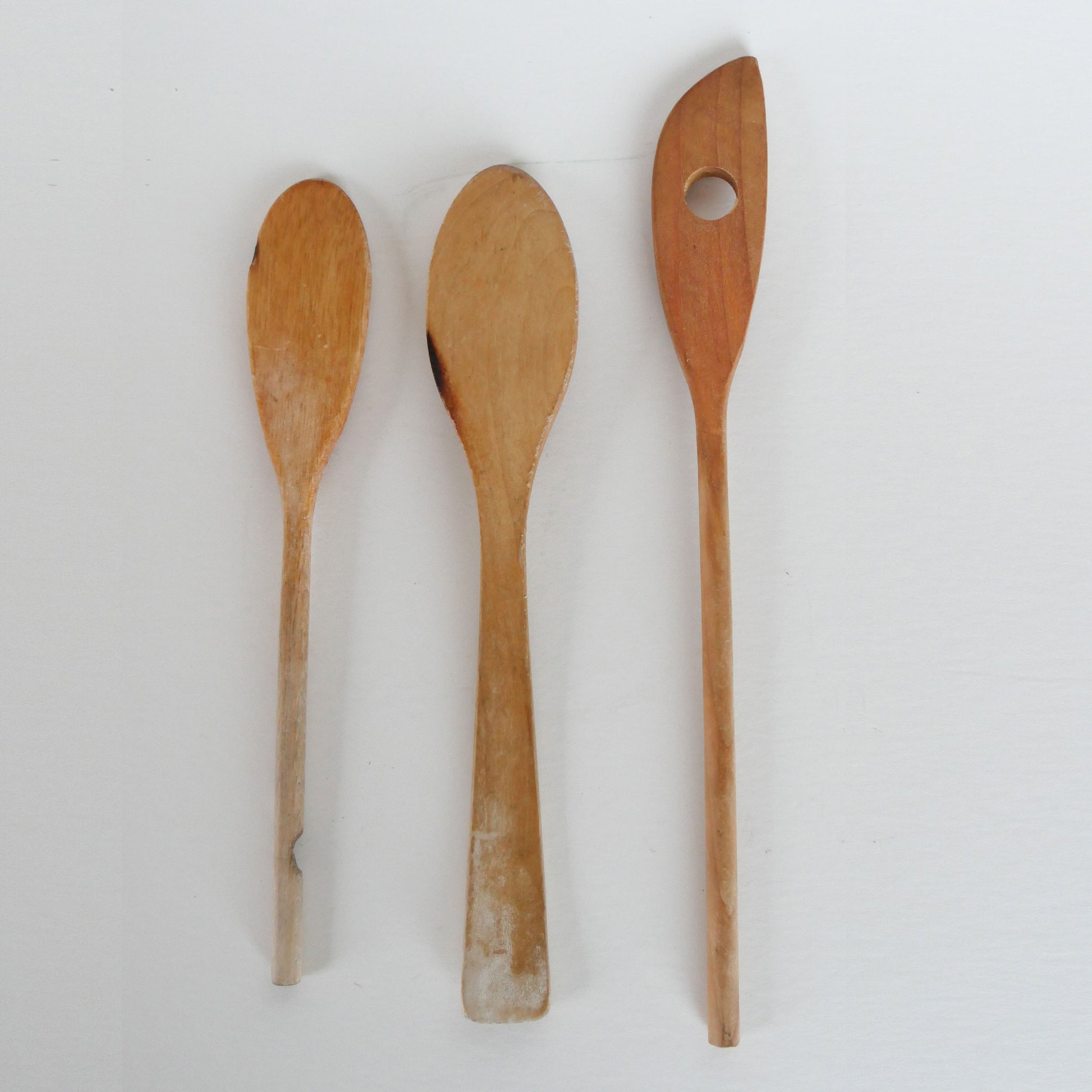 Primitive Wood Spoon Set, Vintage Farmhouse Spoons, Primitive Spoons, Vintage Farmhouse Kitchen Decor