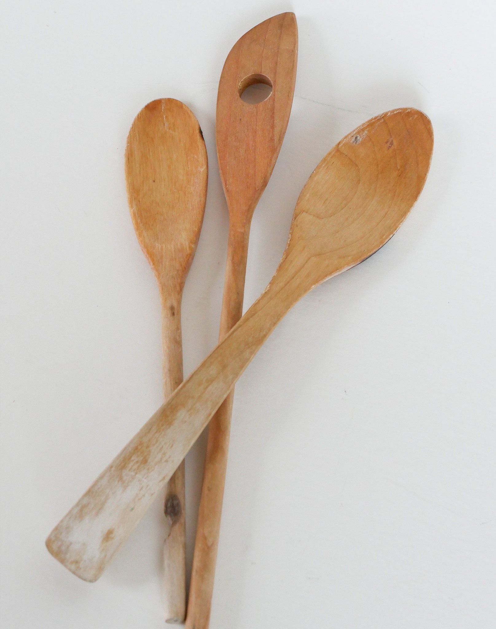 Primitive Wood Spoon Set, Vintage Farmhouse Spoons, Primitive Spoons, Vintage Farmhouse Kitchen Decor
