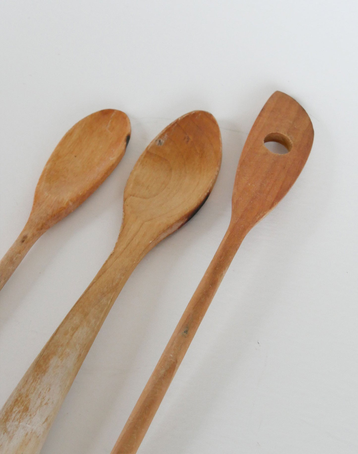 Primitive Wood Spoon Set, Vintage Farmhouse Spoons, Primitive Spoons, Vintage Farmhouse Kitchen Decor