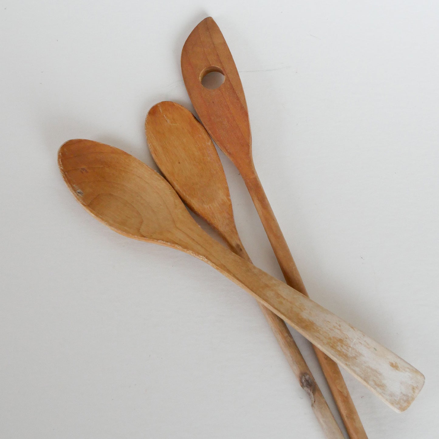 Primitive Wood Spoon Set, Vintage Farmhouse Spoons, Primitive Spoons, Vintage Farmhouse Kitchen Decor