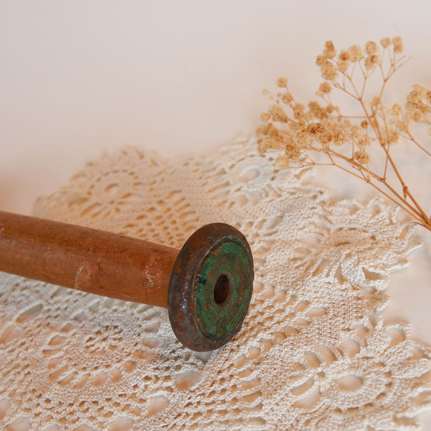 Primitive 10in Wooden Thread Bobbin, Primitive Home Decor, Vintage Farmhouse Decor, Vintage Thread Bobbin Spools, Primitive Thread Spools
