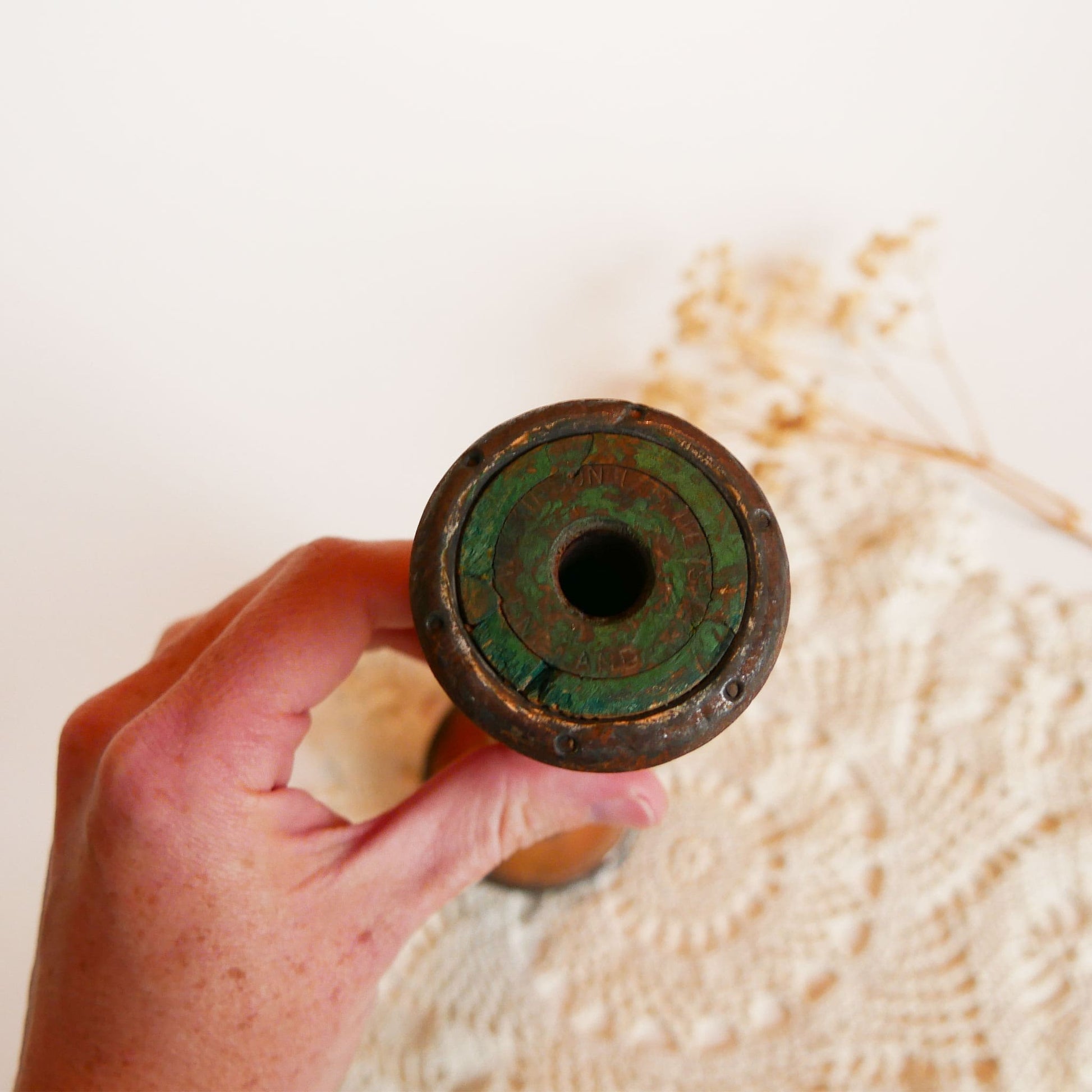 Primitive 10in Wooden Thread Bobbin, Primitive Home Decor, Vintage Farmhouse Decor, Vintage Thread Bobbin Spools, Primitive Thread Spools