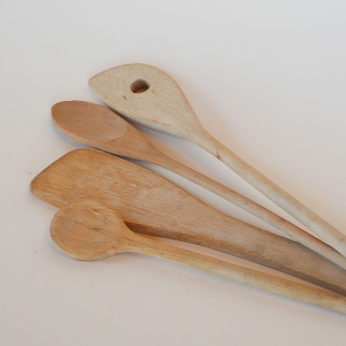 Primitive Wood Spoon Set, Vintage Farmhouse Spoons, Primitive Spoons