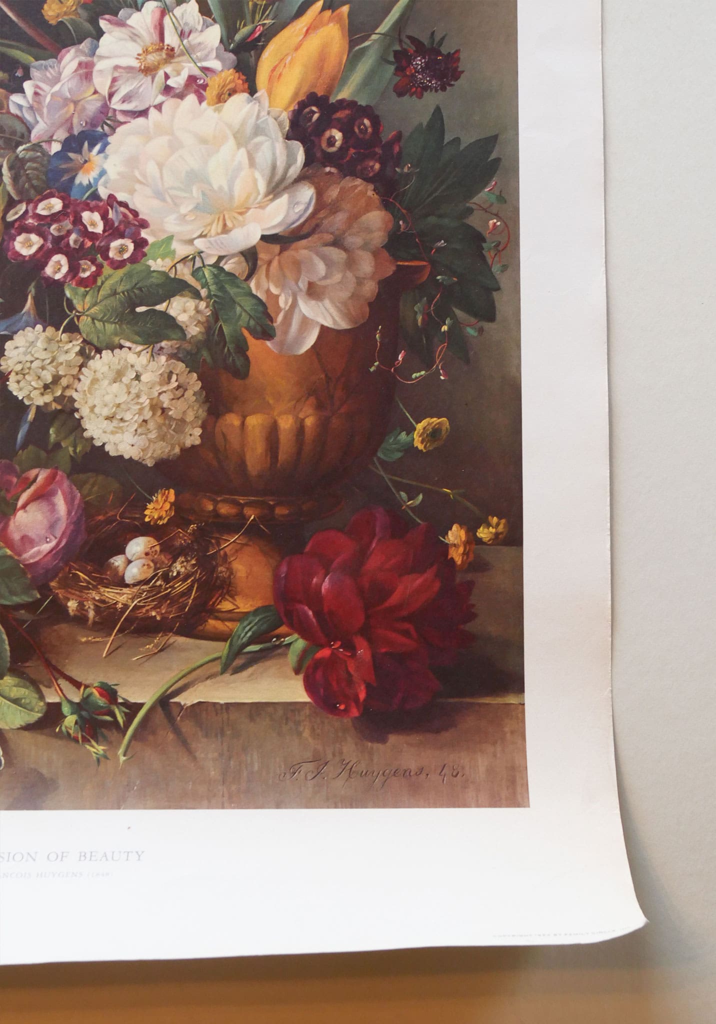 Large 'Profusion of Beauty' by Francois Huygens Floral Arrangement Print (Unframed)