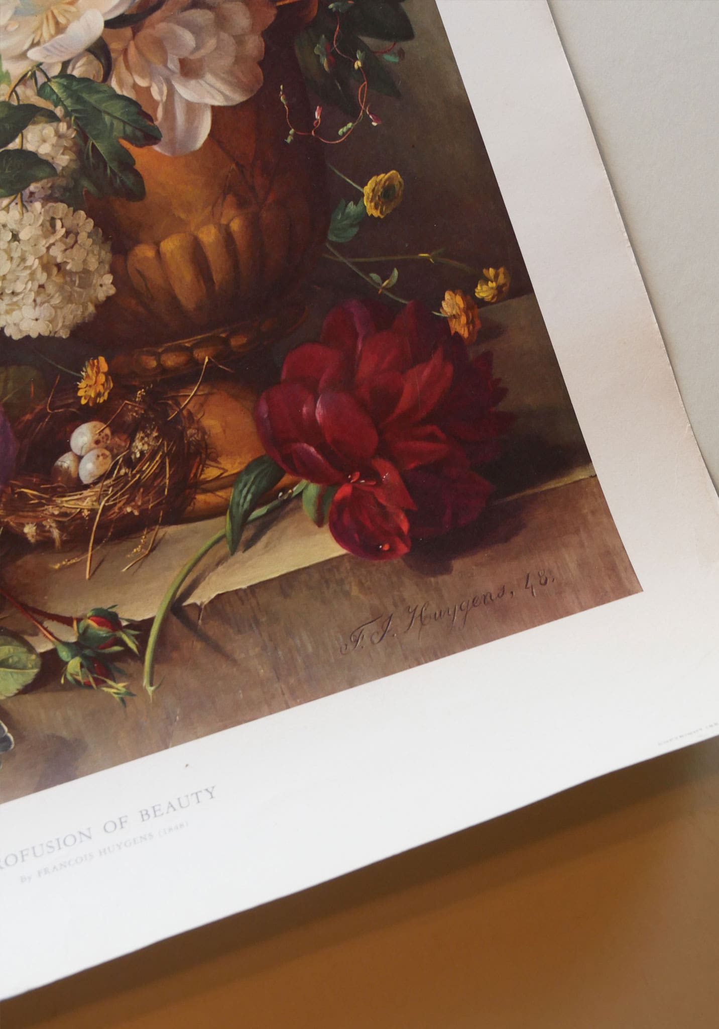 Large 'Profusion of Beauty' by Francois Huygens Floral Arrangement Print (Unframed)