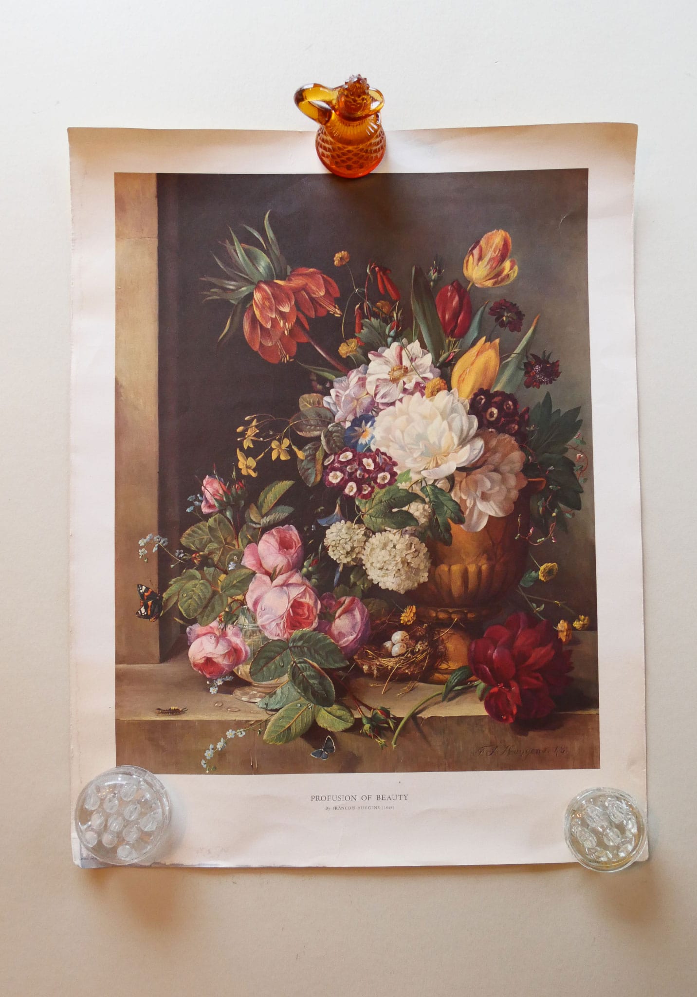 Large 'Profusion of Beauty' by Francois Huygens Floral Arrangement Print (Unframed)