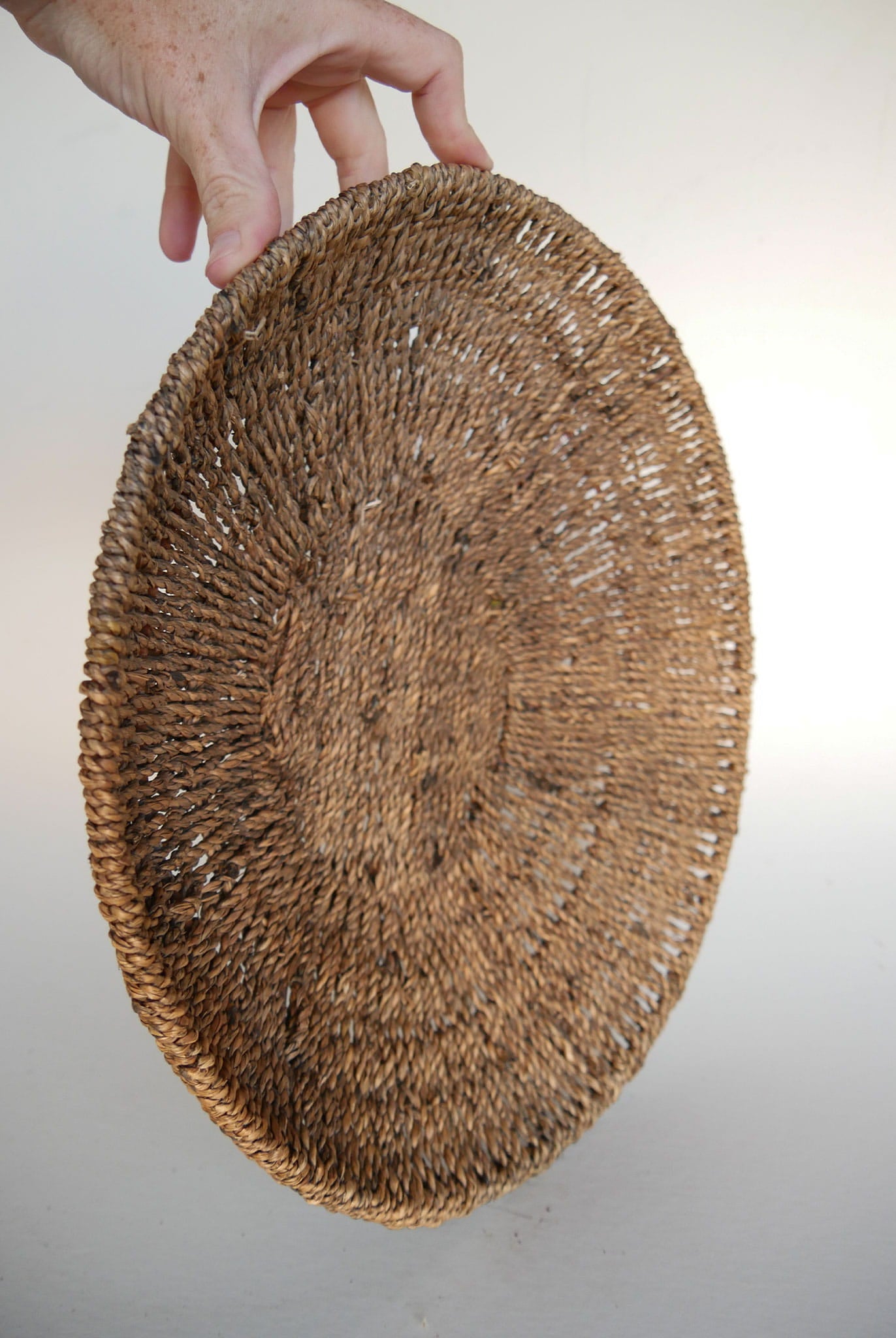 VIntage Seagrass Wicker Bowl, Vintage Basket Bowl, Vintage Basket Wall, Vintage Fruit Basket, Vintage Seagrass Basket, Vintage Coastal Basket, Vintage Farmhouse Basket