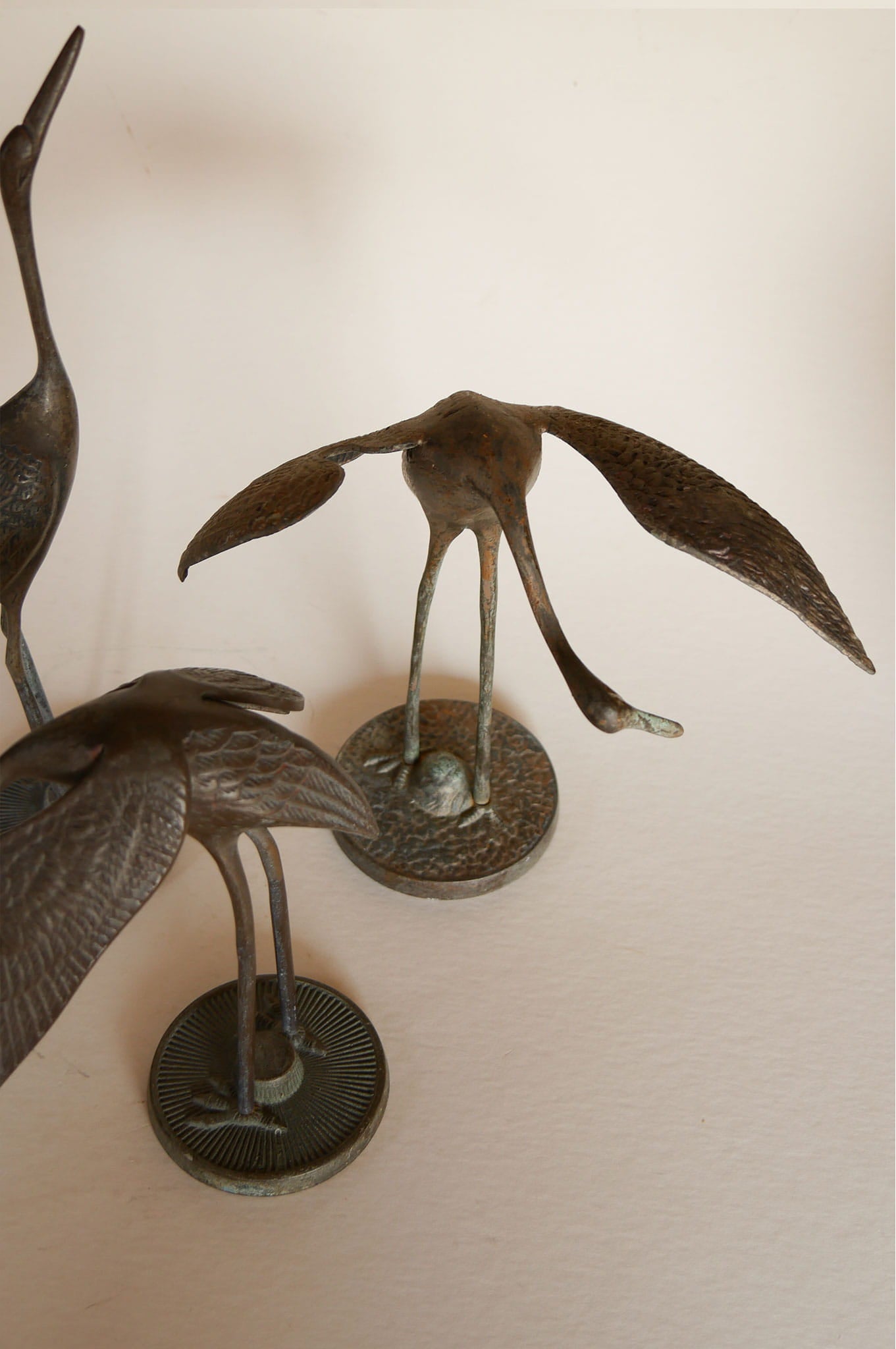 Set of Metal Cranes, Vintage Metal Herons, Vintage Metal Cranes, Vintage Metal Storks, Vintage Metal Bird Collection, Vintage Birds