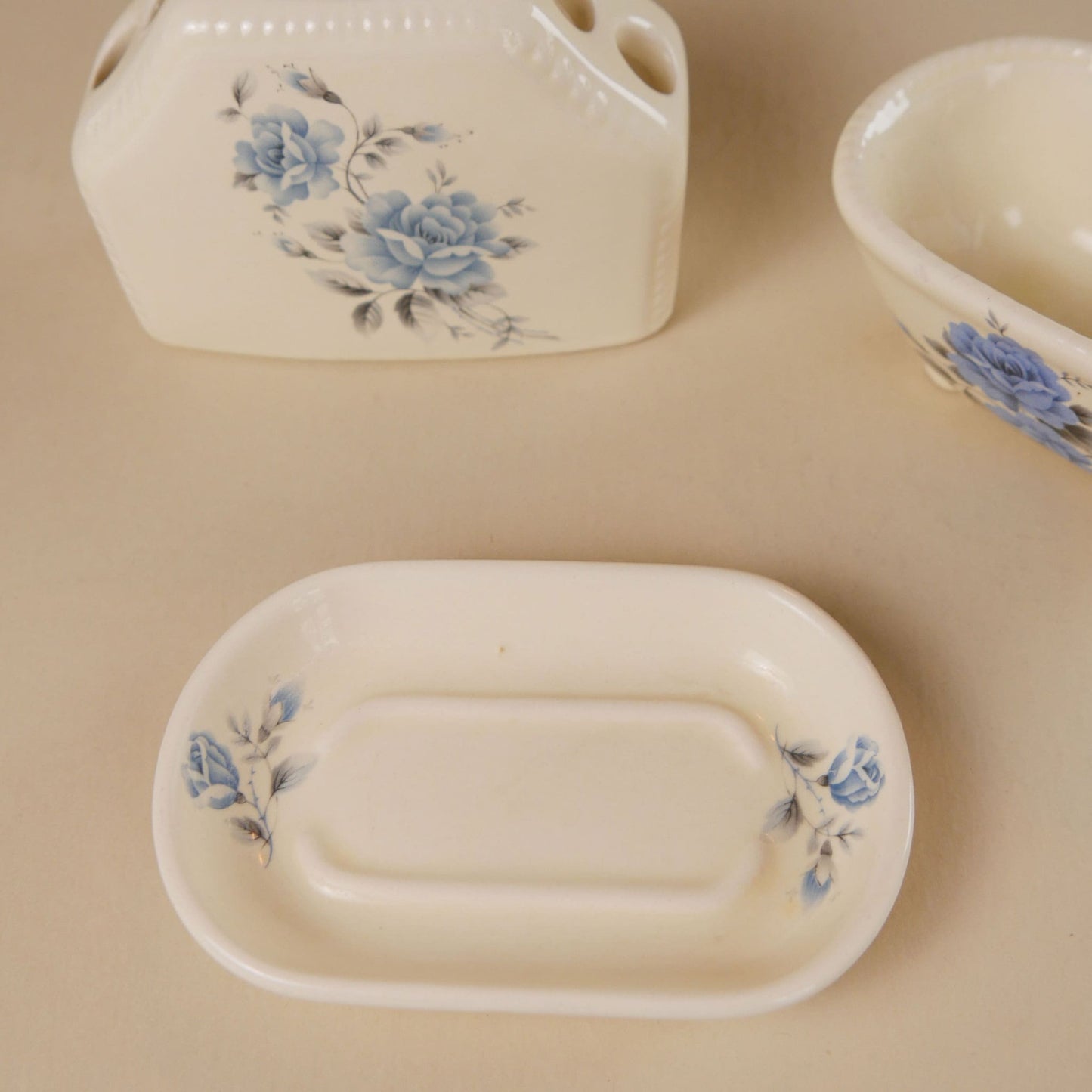 Blue Rose Flower Bathroom Vanity Set from VB Athena California (3ct.)