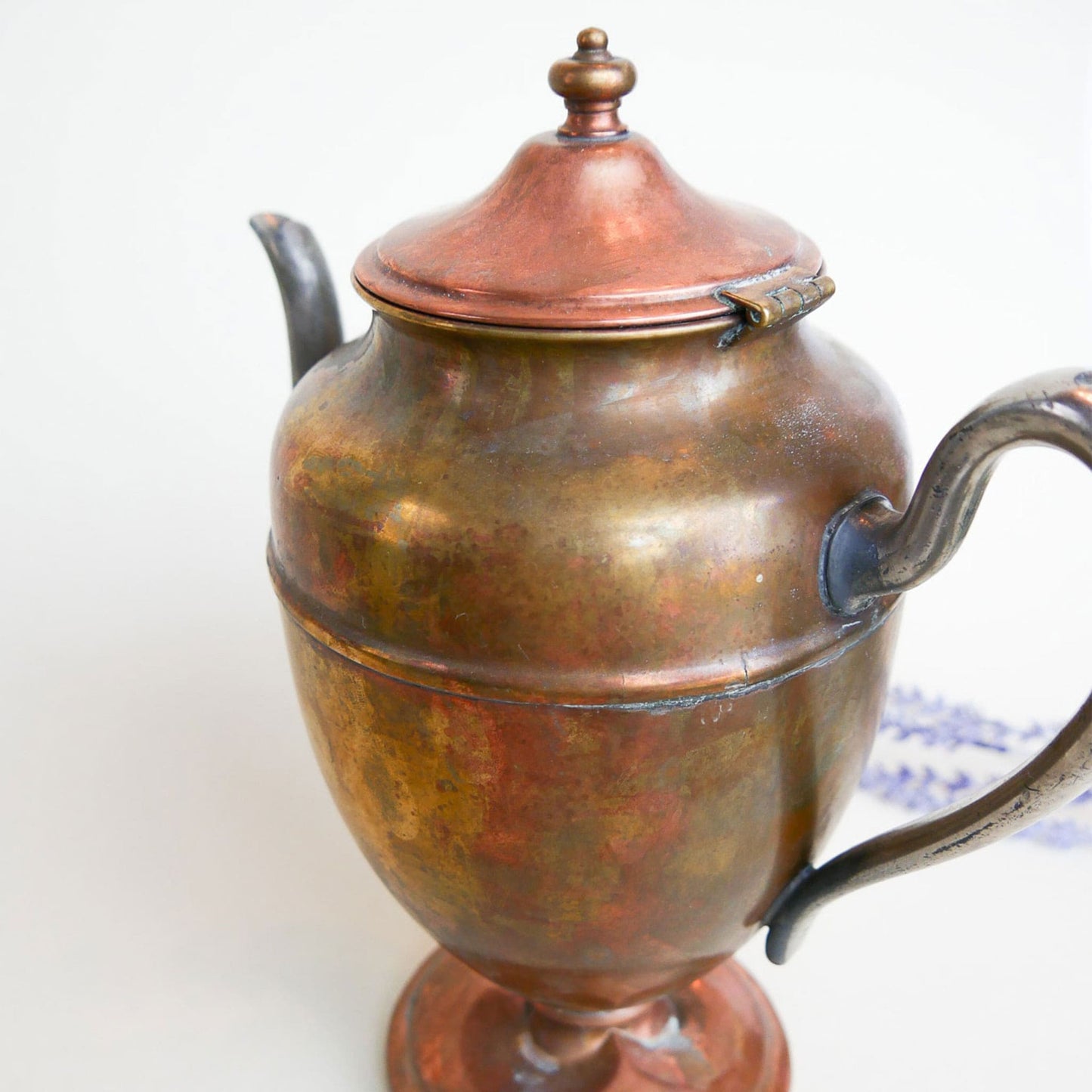 Vintage Silver Plated Copper Teapot 10in, English Vintage Teapot, Vintage Copper Teapot, Antique Copper Teapot Vintage Home Decor 3