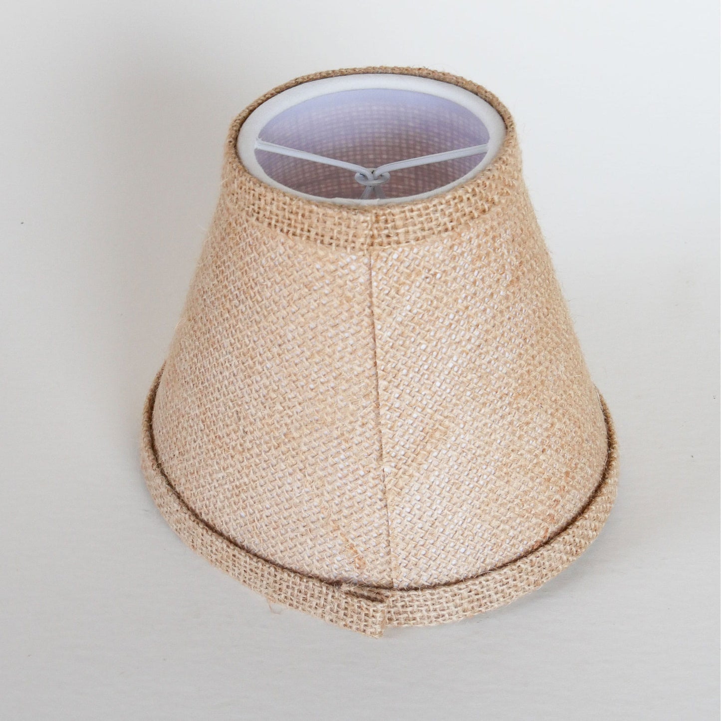Mini Burlap Lamp Shade, Cottagecore Lighting, Cottage Lamp SHade, VIntage Cottagecore Lighting, Vintage Lighting, Vintage Burlap Lamp, Vintage Home Decor, Farmhouse Lighting