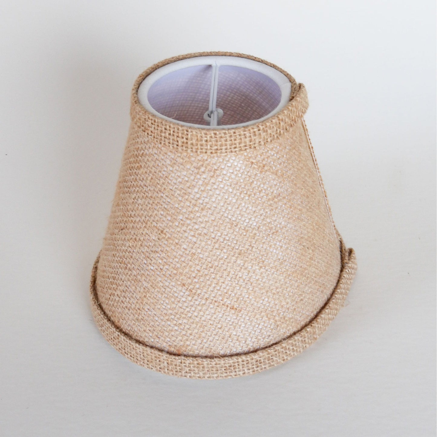 Mini Burlap Lamp Shade, Cottagecore Lighting, Cottage Lamp SHade, VIntage Cottagecore Lighting, Vintage Lighting, Vintage Burlap Lamp, Vintage Home Decor, Farmhouse Lighting