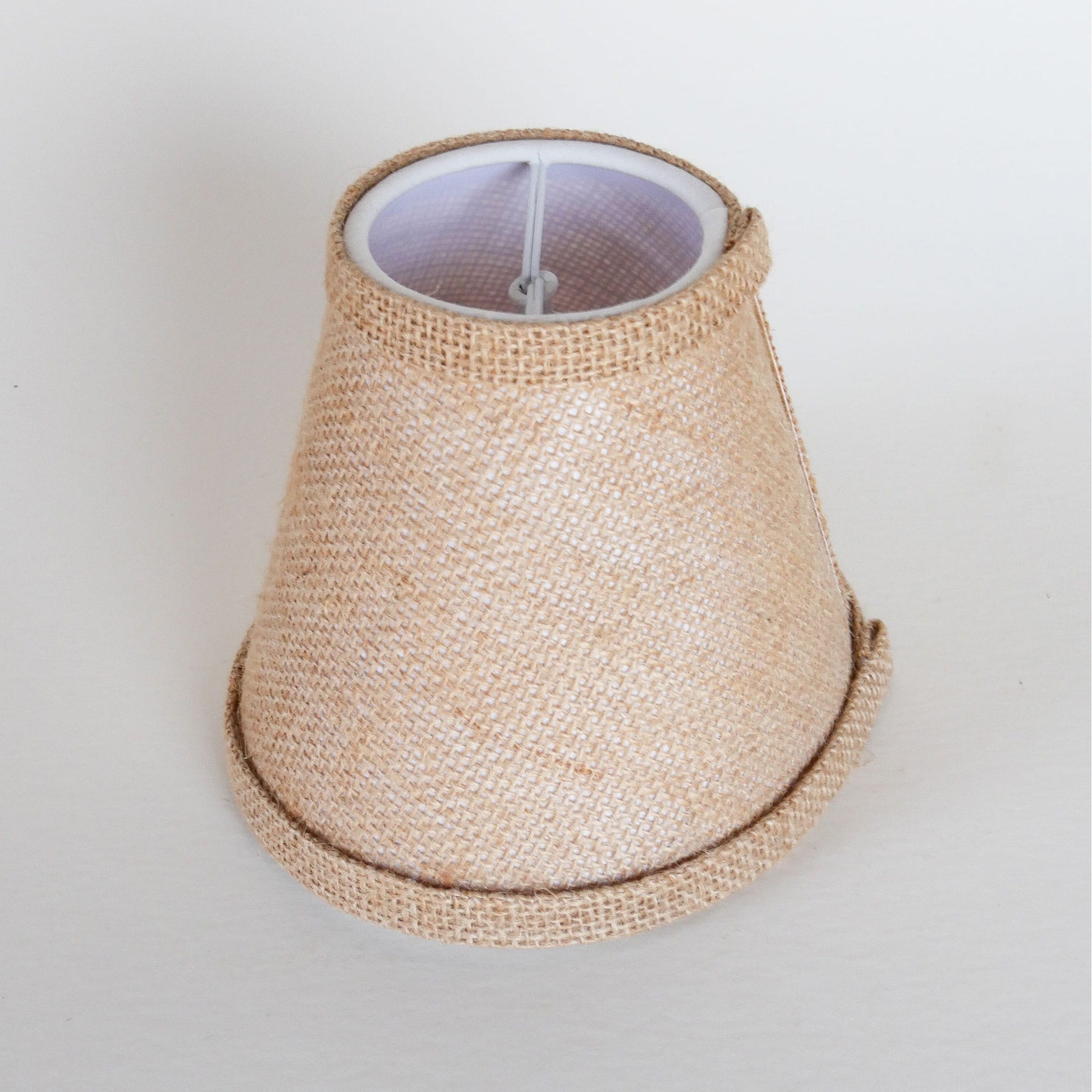 Mini Burlap Lamp Shade, Cottagecore Lighting, Cottage Lamp SHade, VIntage Cottagecore Lighting, Vintage Lighting, Vintage Burlap Lamp, Vintage Home Decor, Farmhouse Lighting