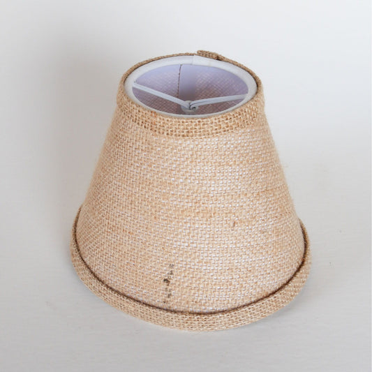 Mini Burlap Lamp Shade, Cottagecore Lighting, Cottage Lamp SHade, VIntage Cottagecore Lighting, Vintage Lighting, Vintage Burlap Lamp, Vintage Home Decor, Farmhouse Lighting