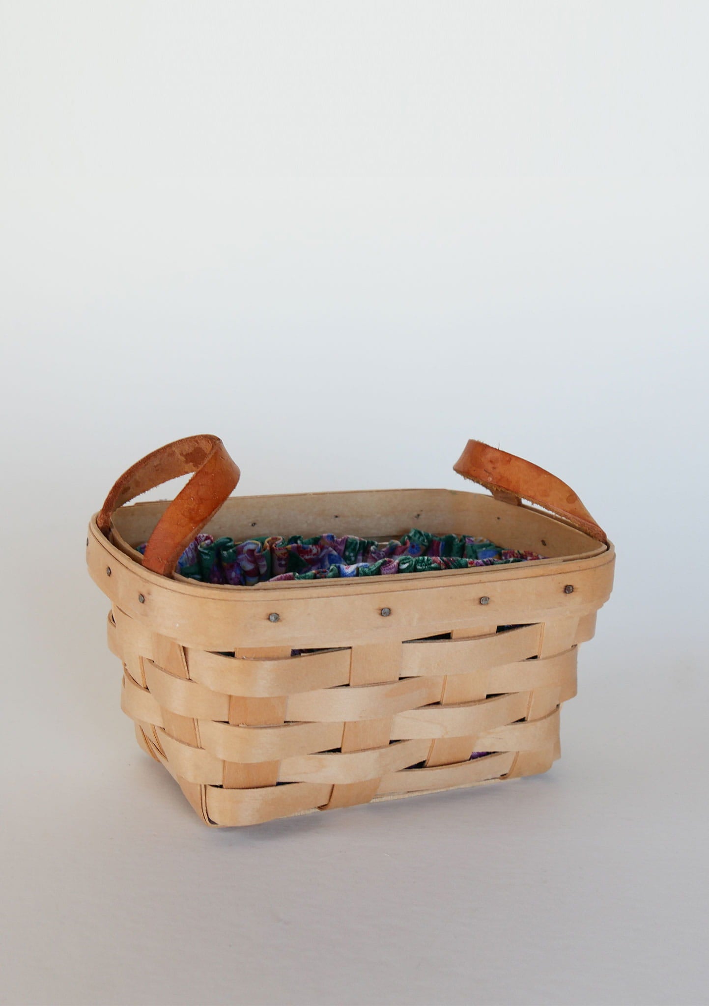 Longaberger Tea Basket with Easter Liner, Vintage Longaberger Easter Basket, Vintage Longaberger Basket, Vintage Longaberger Easter Basket, Vintage Longaberger Wicker, Vintage Home Decor