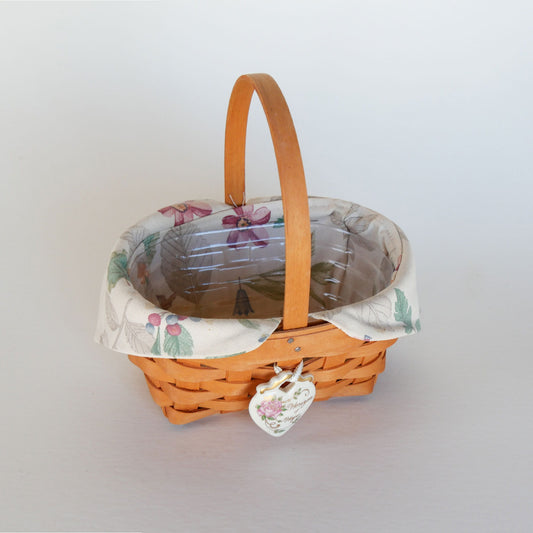 Longaberger "Horizon of Hope" Basket, Vintage Longaberger Small Picnic Basket, Vintage Wicker Easter Basket, Vintage Longaberger, Vintage Handle Basket, Vintage Wicker Decor