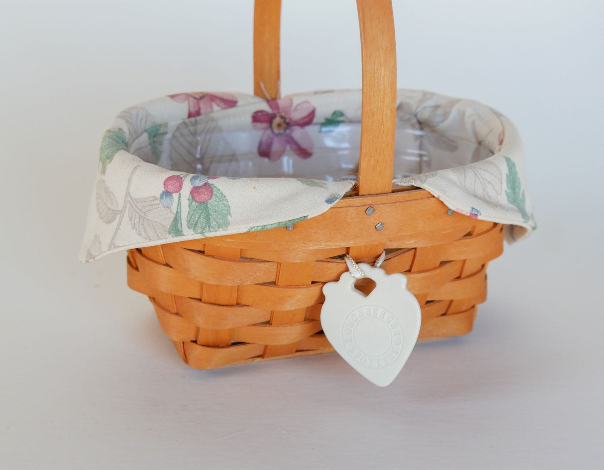 Longaberger "Horizon of Hope" Basket, Vintage Longaberger Small Picnic Basket, Vintage Wicker Easter Basket, Vintage Longaberger, Vintage Handle Basket, Vintage Wicker Decor