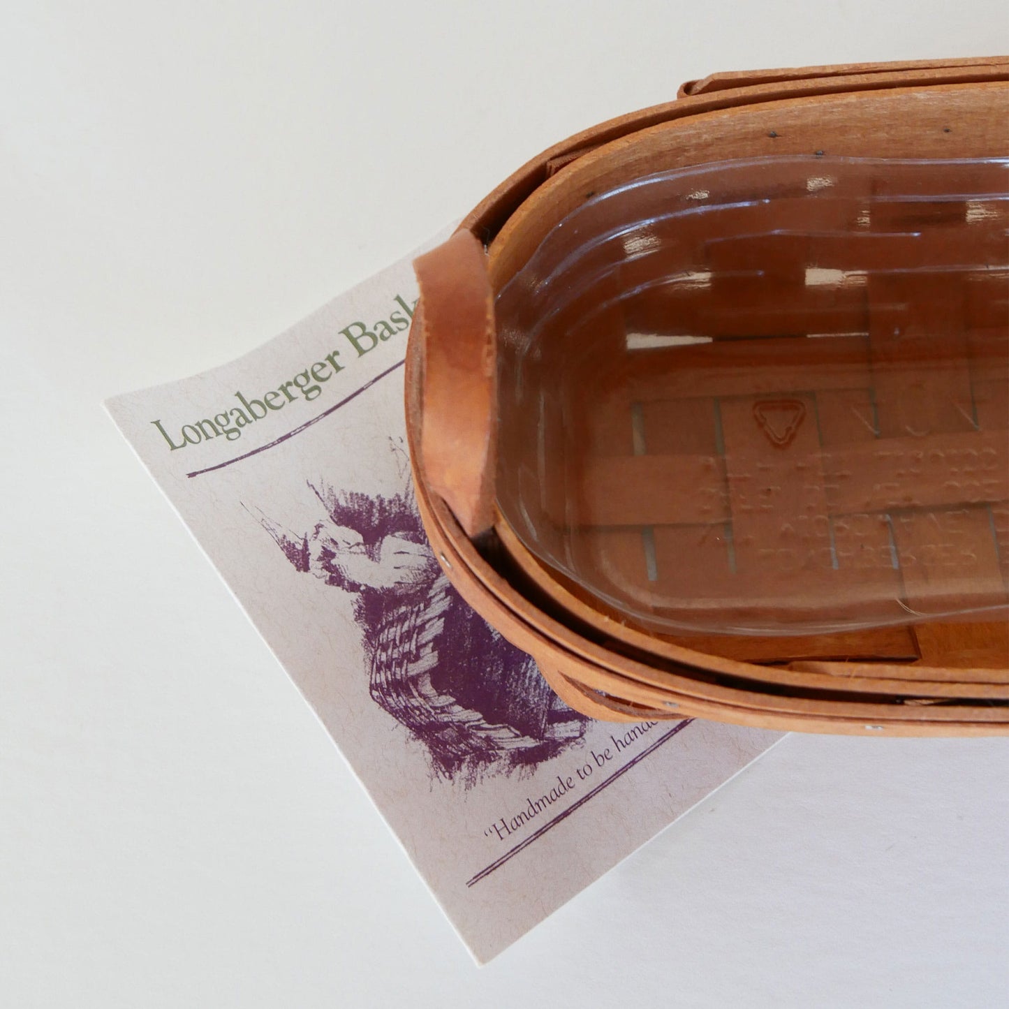 Longaberger Mini Oval Basket with Handles, Vintage Wicker Basket Tray, Vintage Wicker Longaberger, Vintage Longaberger Basket tray, Vintage Wicker, Vintage Home Decor