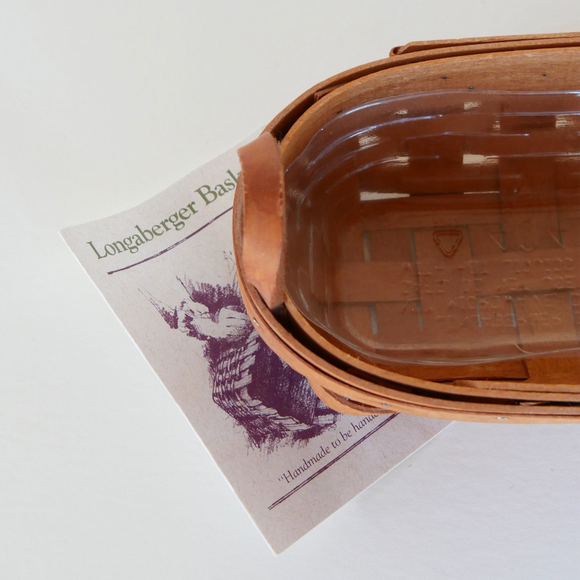 Longaberger Mini Oval Basket with Handles, Vintage Wicker Basket Tray, Vintage Wicker Longaberger, Vintage Longaberger Basket tray, Vintage Wicker, Vintage Home Decor