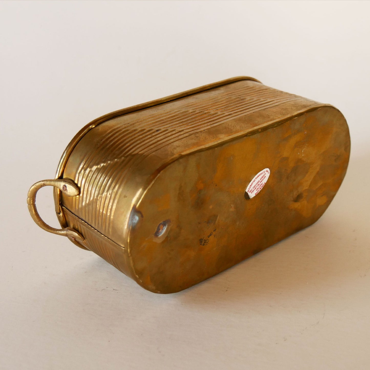 Small Vintage Brass Oval Planter, Mini Brass Planter, Vintage Brass Planter, Vintage Oval Brass Handle Planter, VIntage Brass