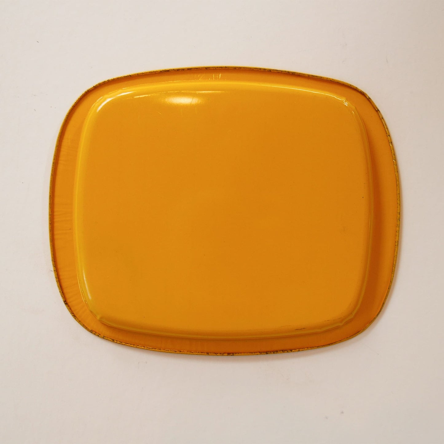 Small Vintage Yellow Metal Tray, Yellow Farmhouse Scene, Vintage Farmhouse DEcor, Vintage Farmhouse Trays