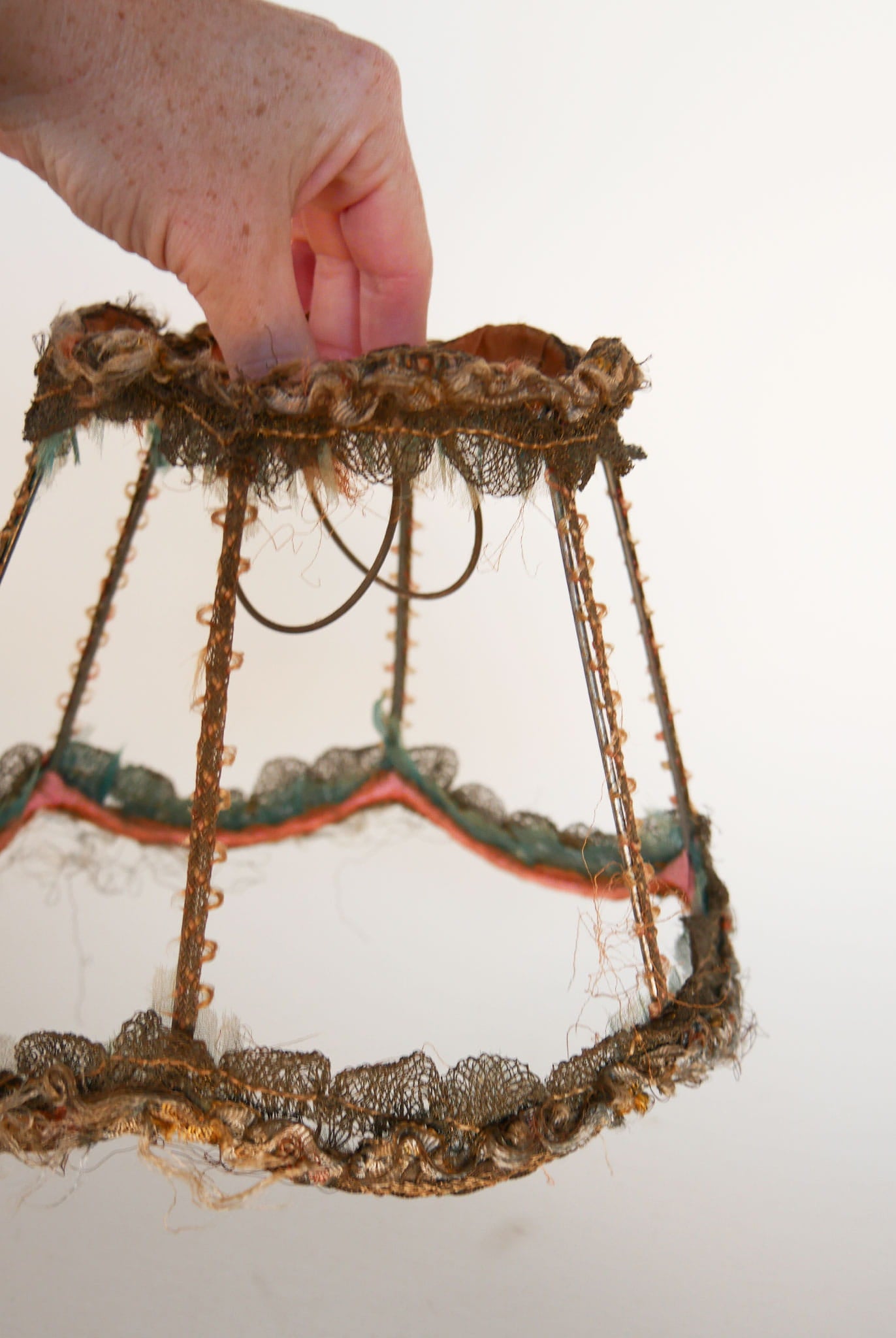 Small Vintage Art Nouveau, French-Style Lamp Shade, Vintage Art Nouveau Lamp Shade, Vintage French Lamp Shade, French Lamp Shade, Shabby Chic Lamp Shade
