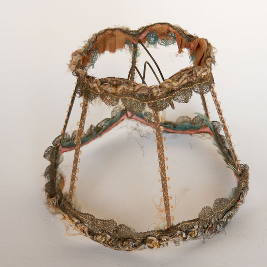 Small Vintage Art Nouveau, French-Style Lamp Shade, Vintage Art Nouveau Lamp Shade, Vintage French Lamp Shade, French Lamp Shade, Shabby Chic Lamp Shade
