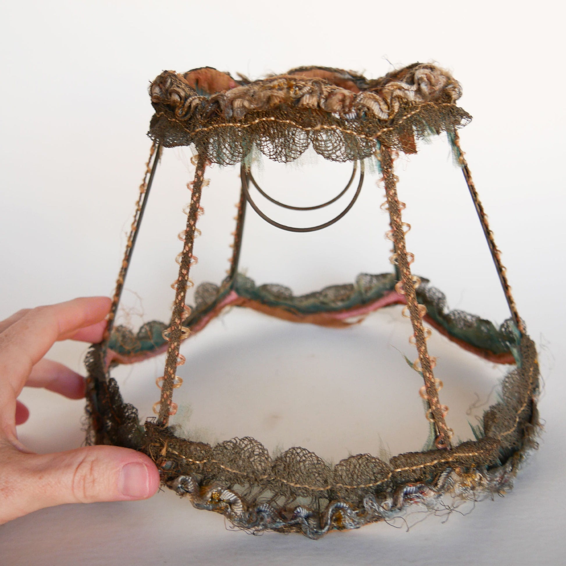 Small Vintage Art Nouveau, French-Style Lamp Shade, Vintage Art Nouveau Lamp Shade, Vintage French Lamp Shade, French Lamp Shade, Shabby Chic Lamp Shade