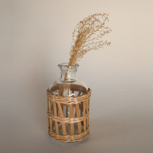 Wicker Wrapped Glass Jar, Seagrass Wrapped Jar, Decorative Wicekr Jar, VIntage Decorative Seagrass Jar, Demijohn Glass, Wicker Jar, Vintage Wicker Jar, VIntage Nautical Jar, VIntage Coastal Vase