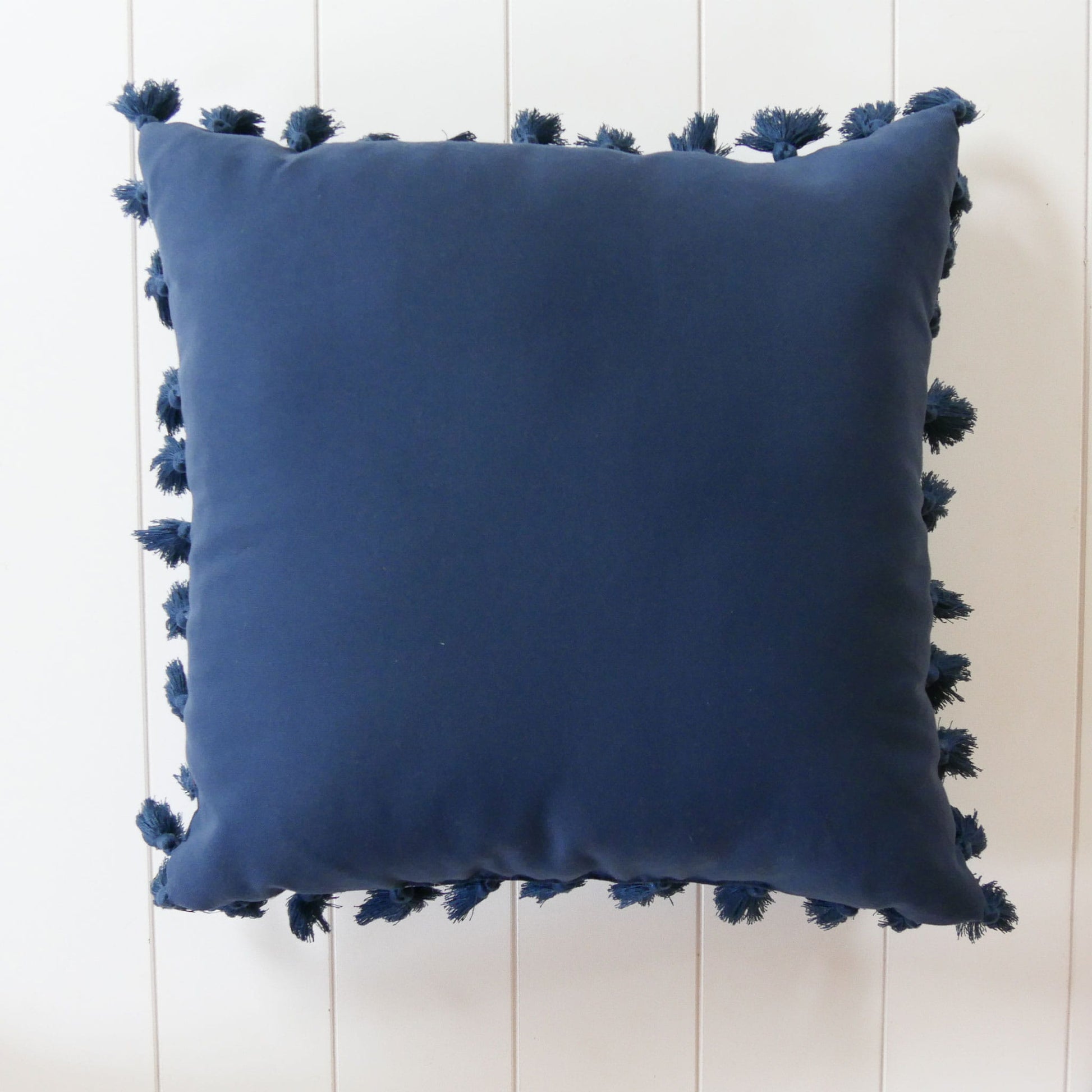 Navy Blue Tassle Accent Pillow, Pottery Barn, Pottery Barn Accent Pillow, Navy Blue Accent Pillows, Vintage Blue Accent Pillow, Vintage Navy Accent Pillow, Vintage Blue Throw Pillow, Tassle Blue Pillow