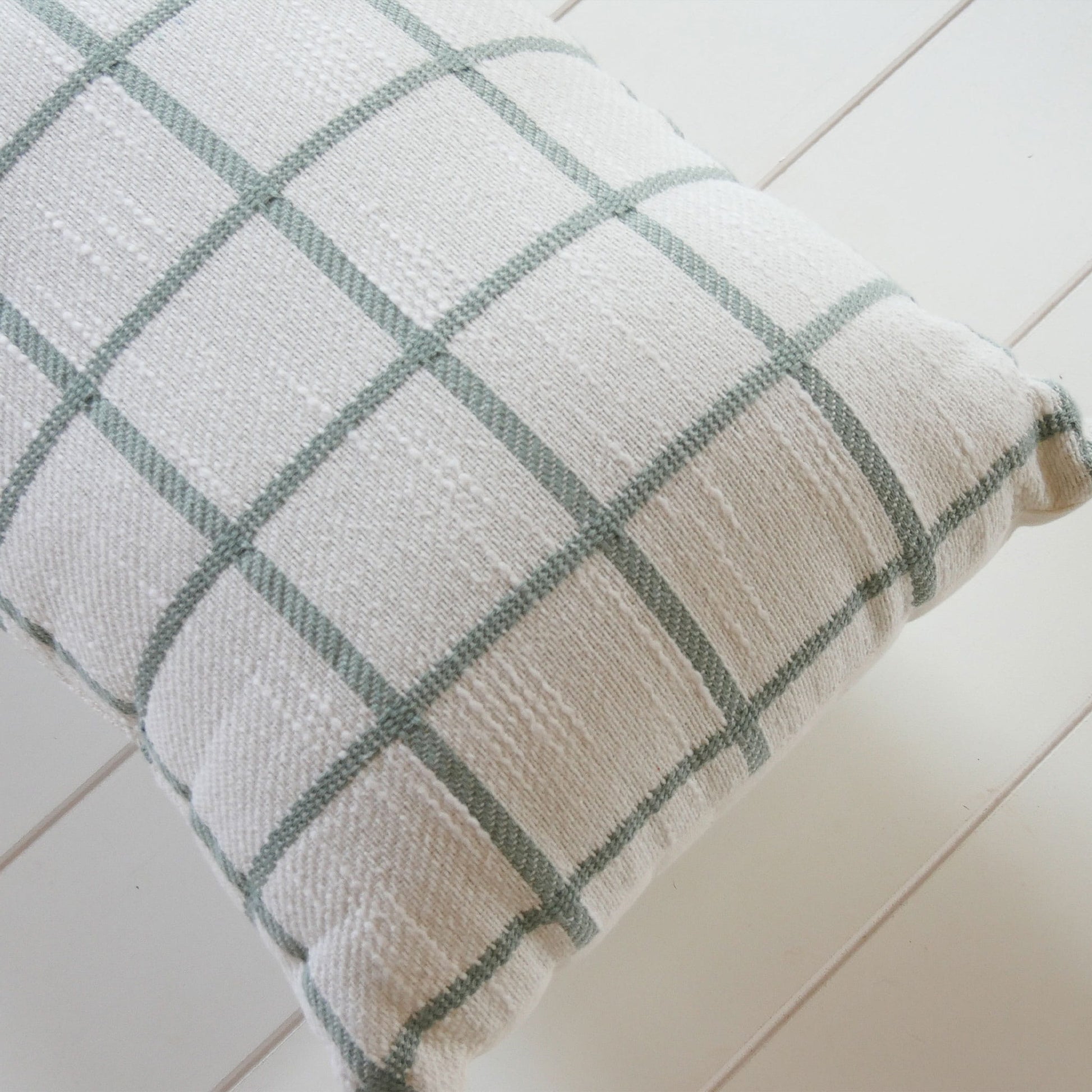 Rectangle Teal Stripe Accent Pillow, Cottagecore Throw Pillow, Farmhouse Throw Pillow, Nautical Throw Pillow, Coastal Throw Pillow