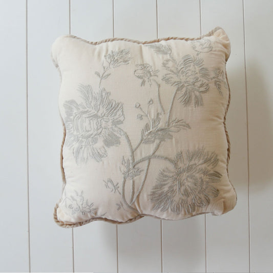 Vintage Teal Floral Detail Accent Pillow, Floral Throw Pillow, Vintage Floral Accent Pillow, Cottage Throw Pillow, Cottagecore Floral ACcent Pillow