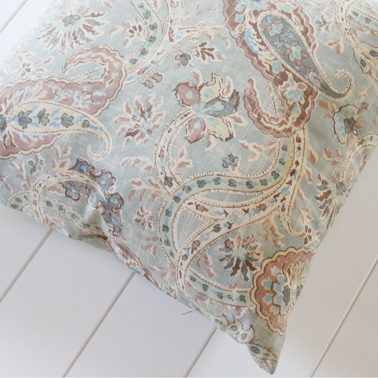 Vintage Teal Floral Detail Accent Pillow, Floral Throw Pillow, Vintage Floral Accent Pillow, Cottage Throw Pillow, Cottagecore Floral ACcent Pillow