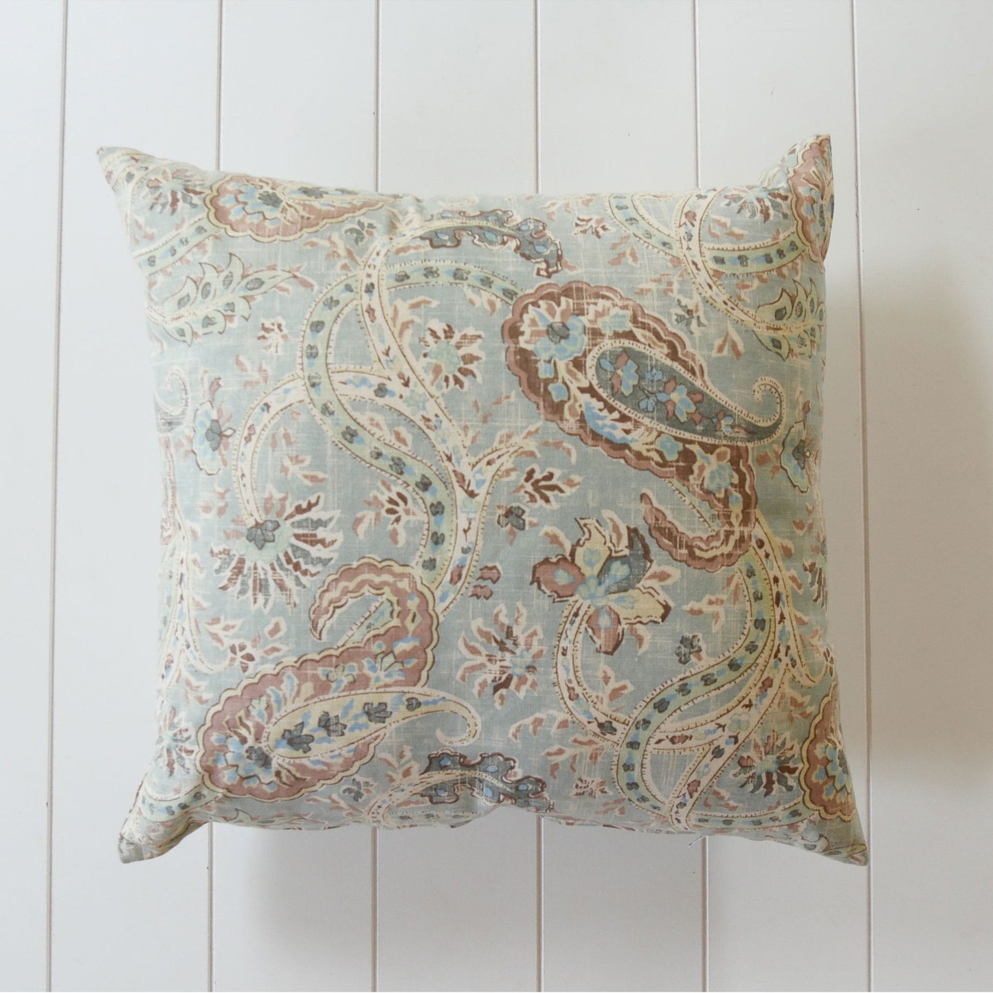 Vintage Teal Floral Detail Accent Pillow, Floral Throw Pillow, Vintage Floral Accent Pillow, Cottage Throw Pillow, Cottagecore Floral ACcent Pillow
