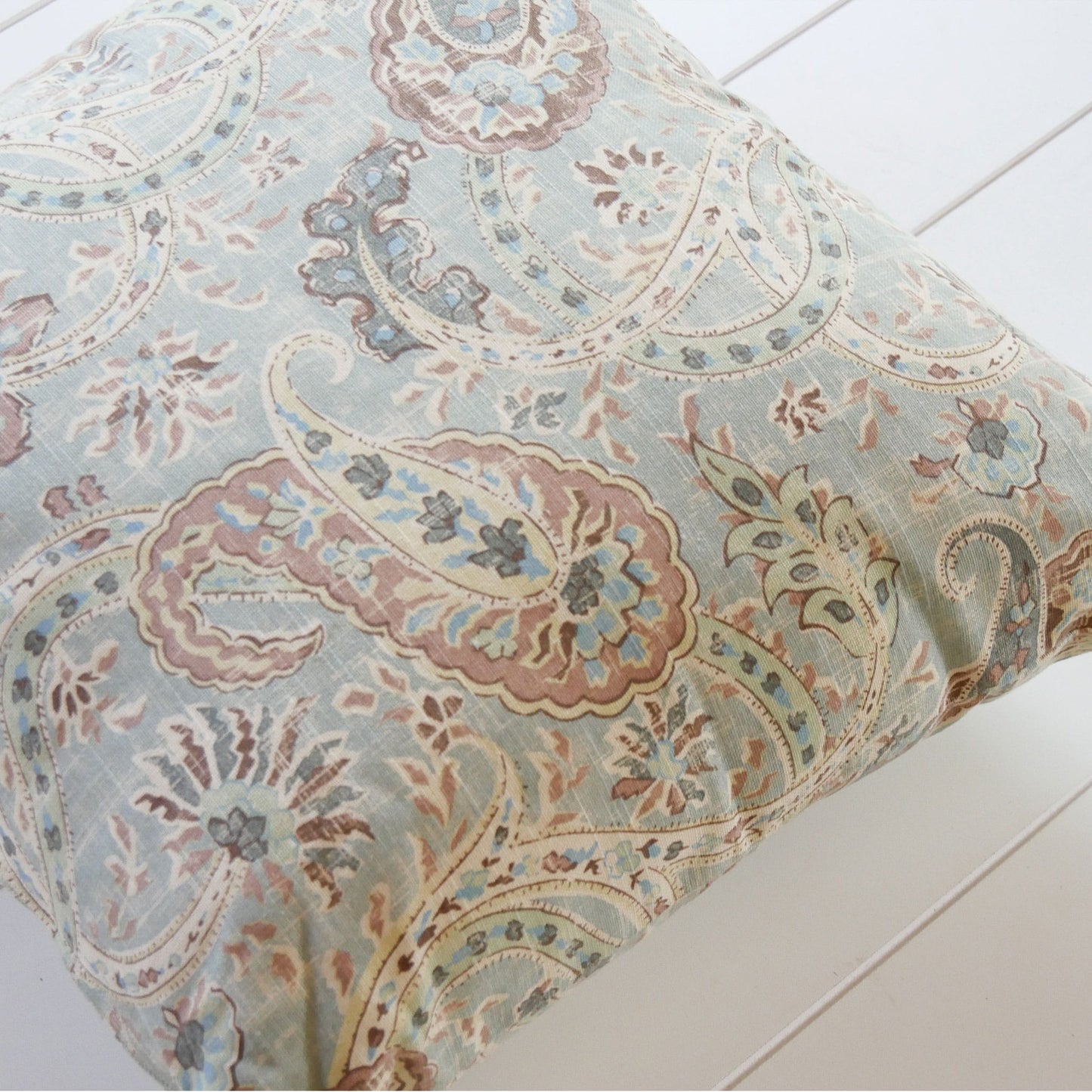 Vintage Teal Floral Detail Accent Pillow, Floral Throw Pillow, Vintage Floral Accent Pillow, Cottage Throw Pillow, Cottagecore Floral ACcent Pillow