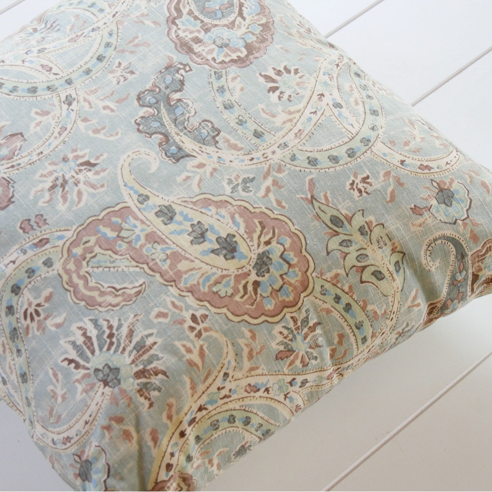 Vintage Teal Floral Detail Accent Pillow, Floral Throw Pillow, Vintage Floral Accent Pillow, Cottage Throw Pillow, Cottagecore Floral ACcent Pillow