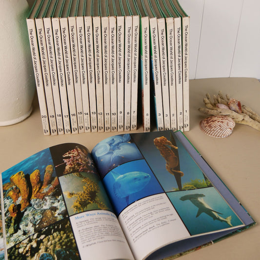 The Ocean World of Jacques Cousteau Book Collection, Ocean Book Collection, Vintage Ocean Book Collection